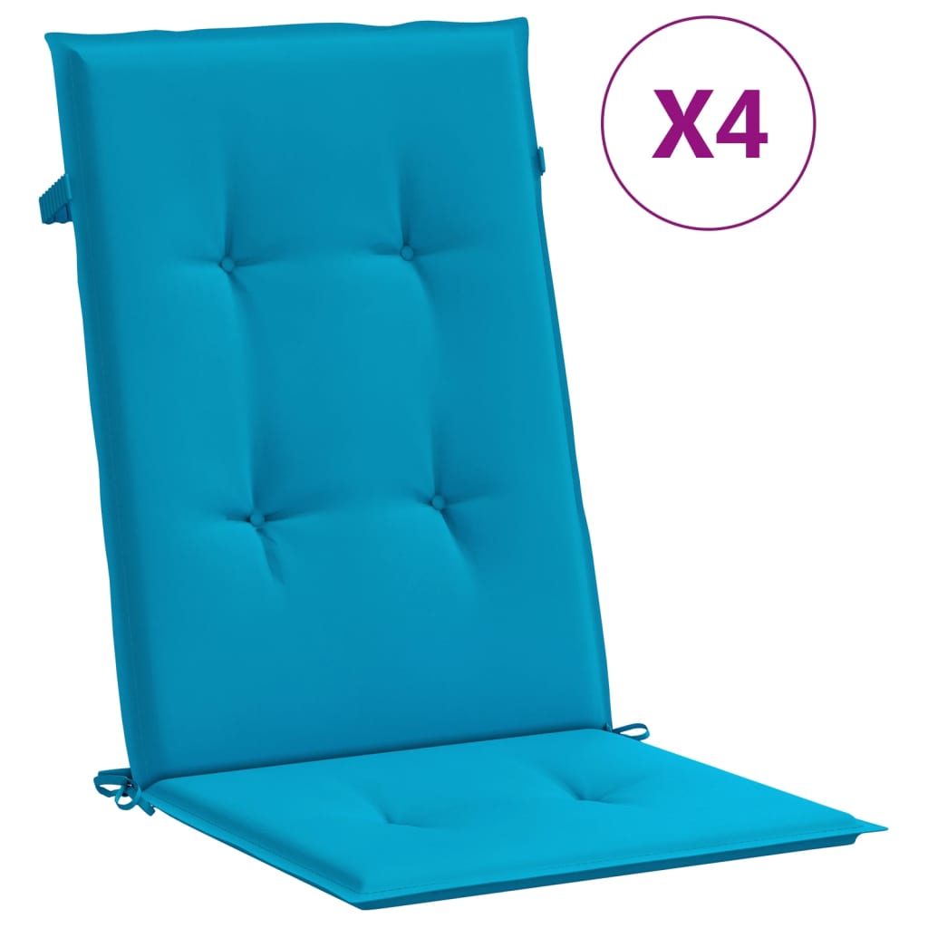 Jastuci za vrtne stolice 4 kom plavi 120 x 50 x 3 cm od tkanine