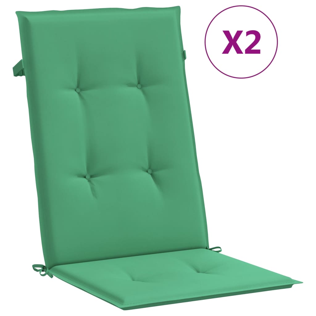 Jastuci za vrtne stolice 2 kom zeleni 120x50x3 cm od tkanine
