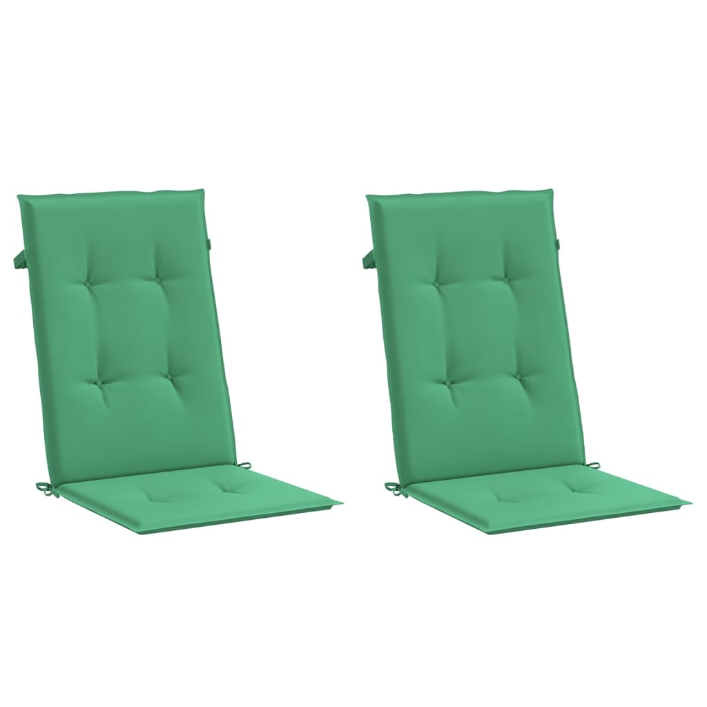 Jastuci za vrtne stolice 2 kom zeleni 120x50x3 cm od tkanine