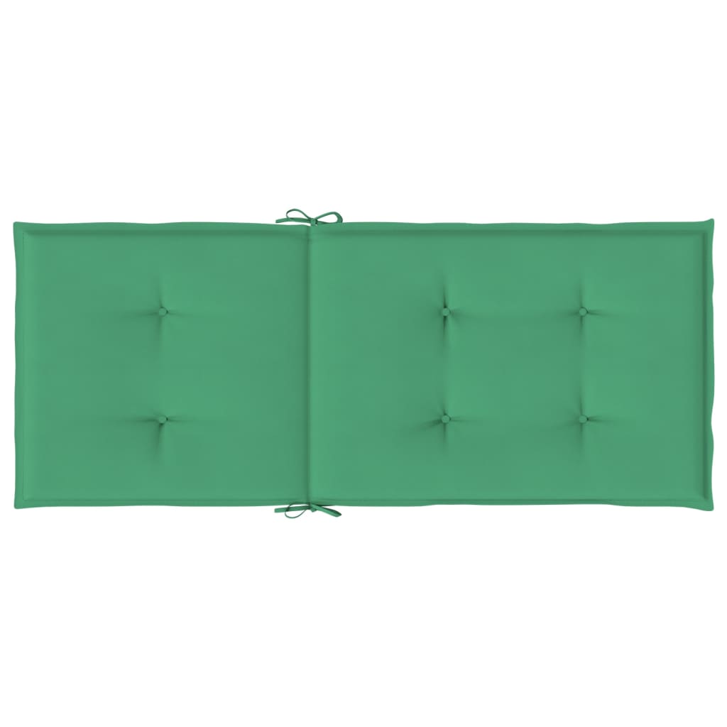 Jastuci za vrtne stolice 2 kom zeleni 120x50x3 cm od tkanine