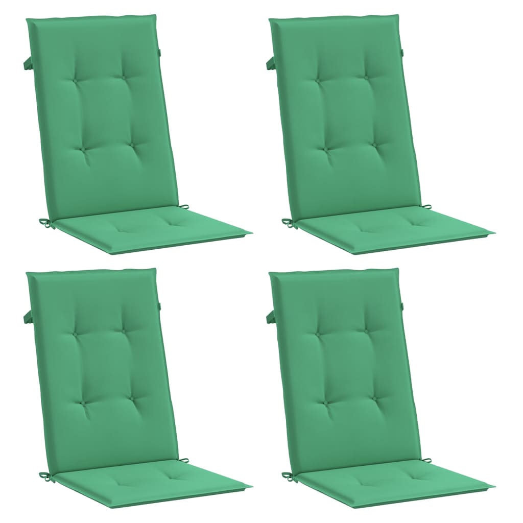 Jastuci za vrtne stolice 4 kom zeleni 120x50x3 cm od tkanine