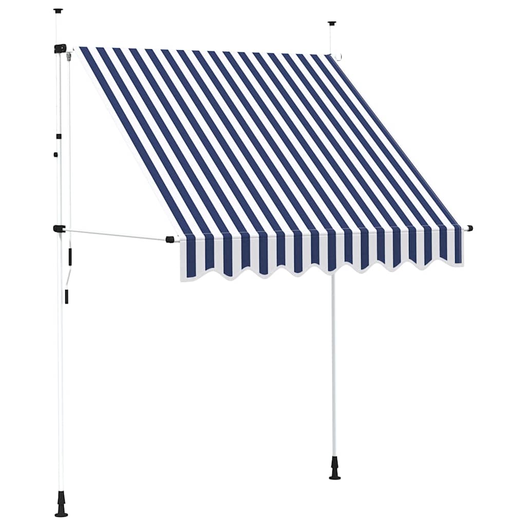Tenda na ručno uvlačenje 200 cm plavo-bijela prugasta