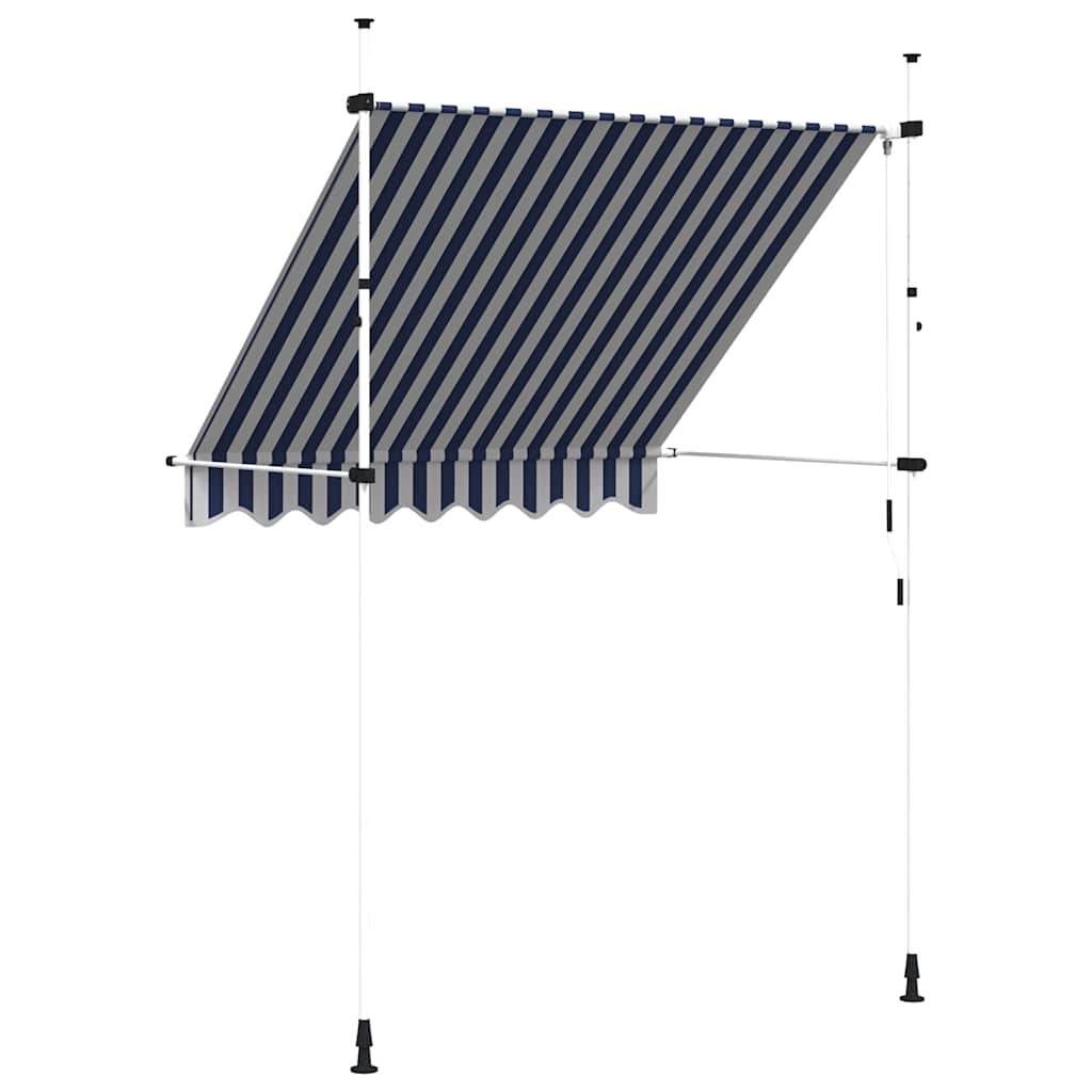 Tenda na ručno uvlačenje 200 cm plavo-bijela prugasta