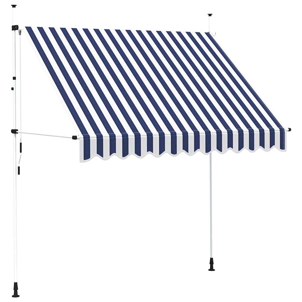 Tenda na ručno uvlačenje 250 cm plavo-bijela prugasta