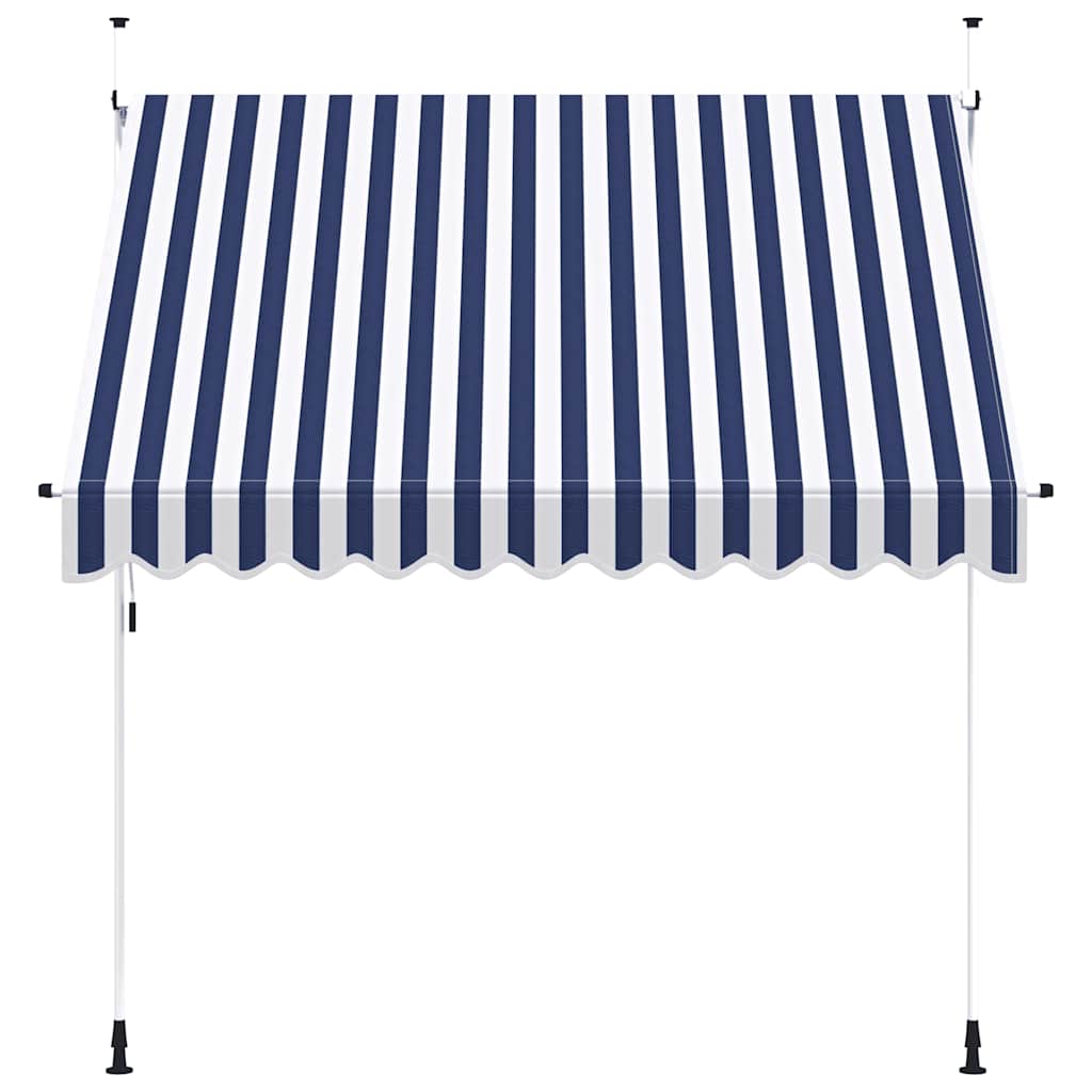 Tenda na ručno uvlačenje 250 cm plavo-bijela prugasta