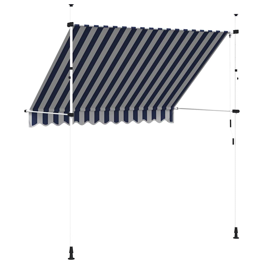 Tenda na ručno uvlačenje 250 cm plavo-bijela prugasta