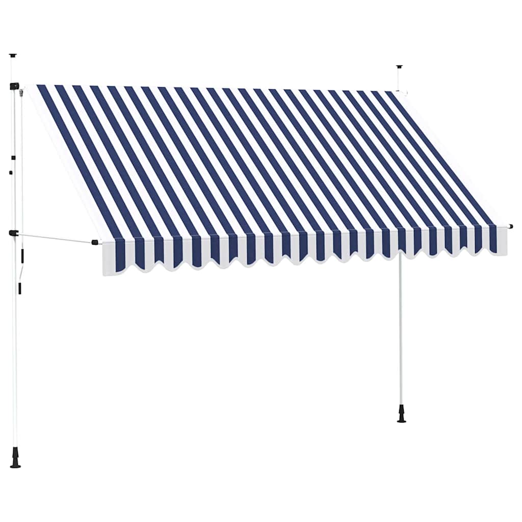 Tenda na ručno uvlačenje 350 cm plavo-bijela prugasta