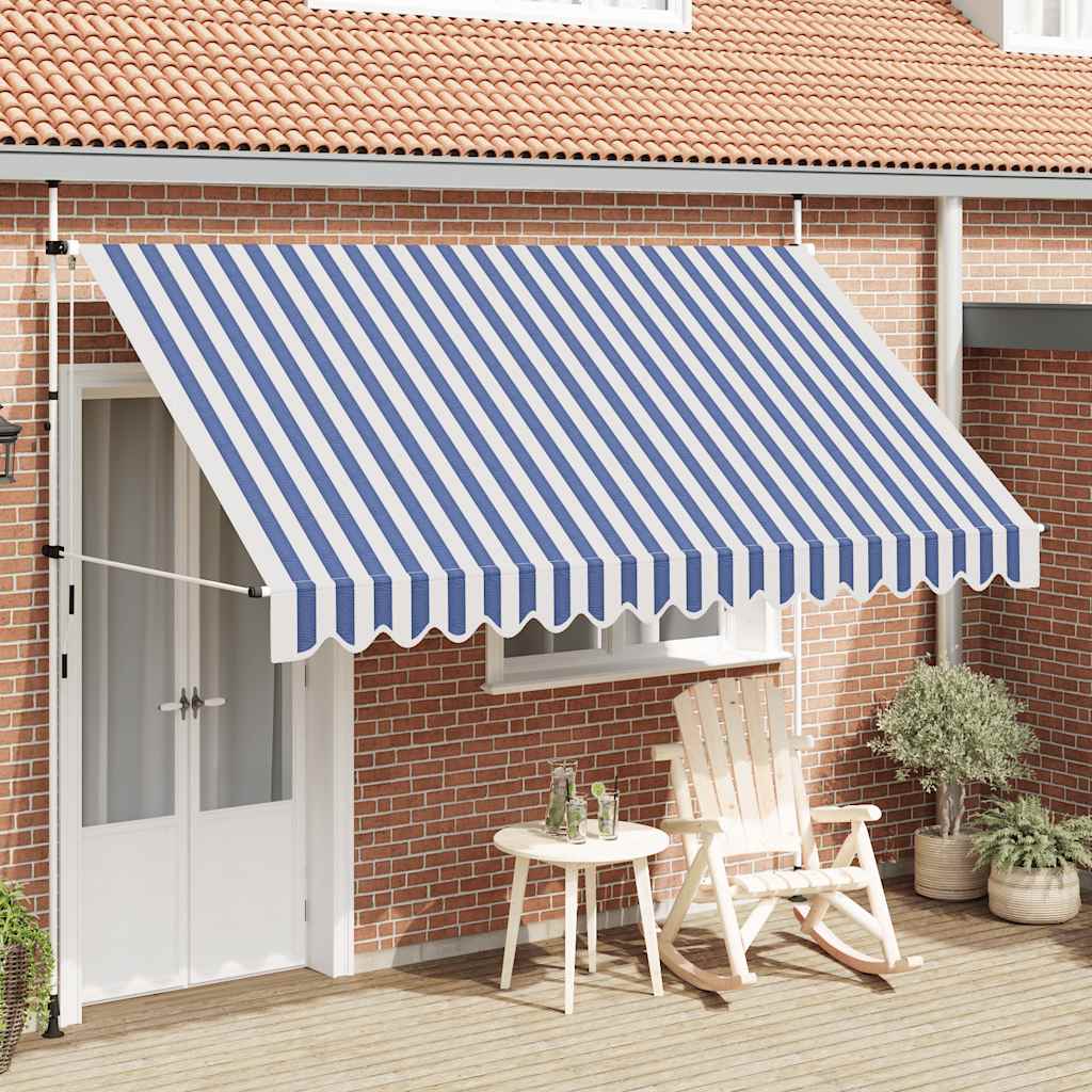 Tenda na ručno uvlačenje 350 cm plavo-bijela prugasta