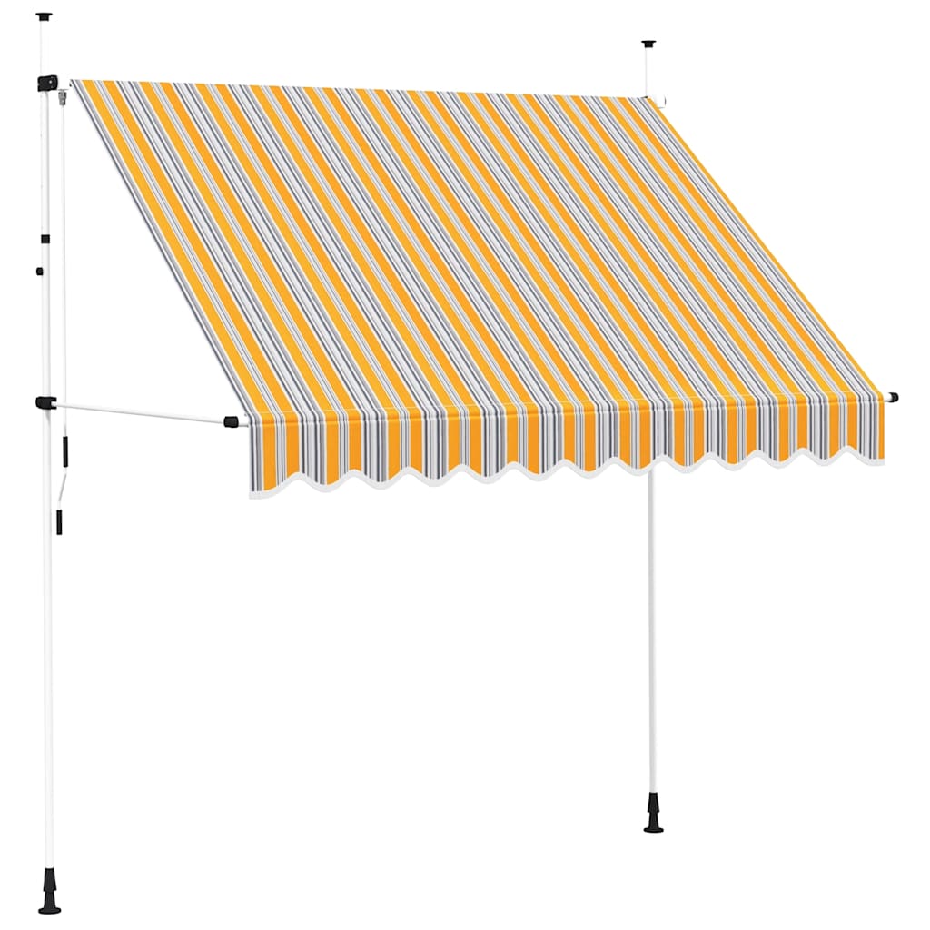 Tenda na ručno uvlačenje 250 cm žuto-plava prugasta