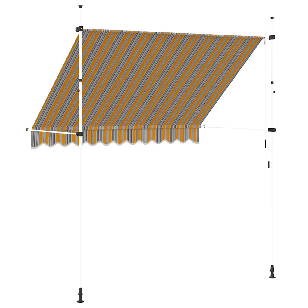 Tenda na ručno uvlačenje 250 cm žuto-plava prugasta