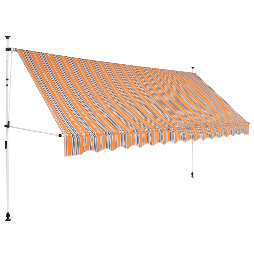 Tenda na ručno uvlačenje 400 cm žuto-plava prugasta