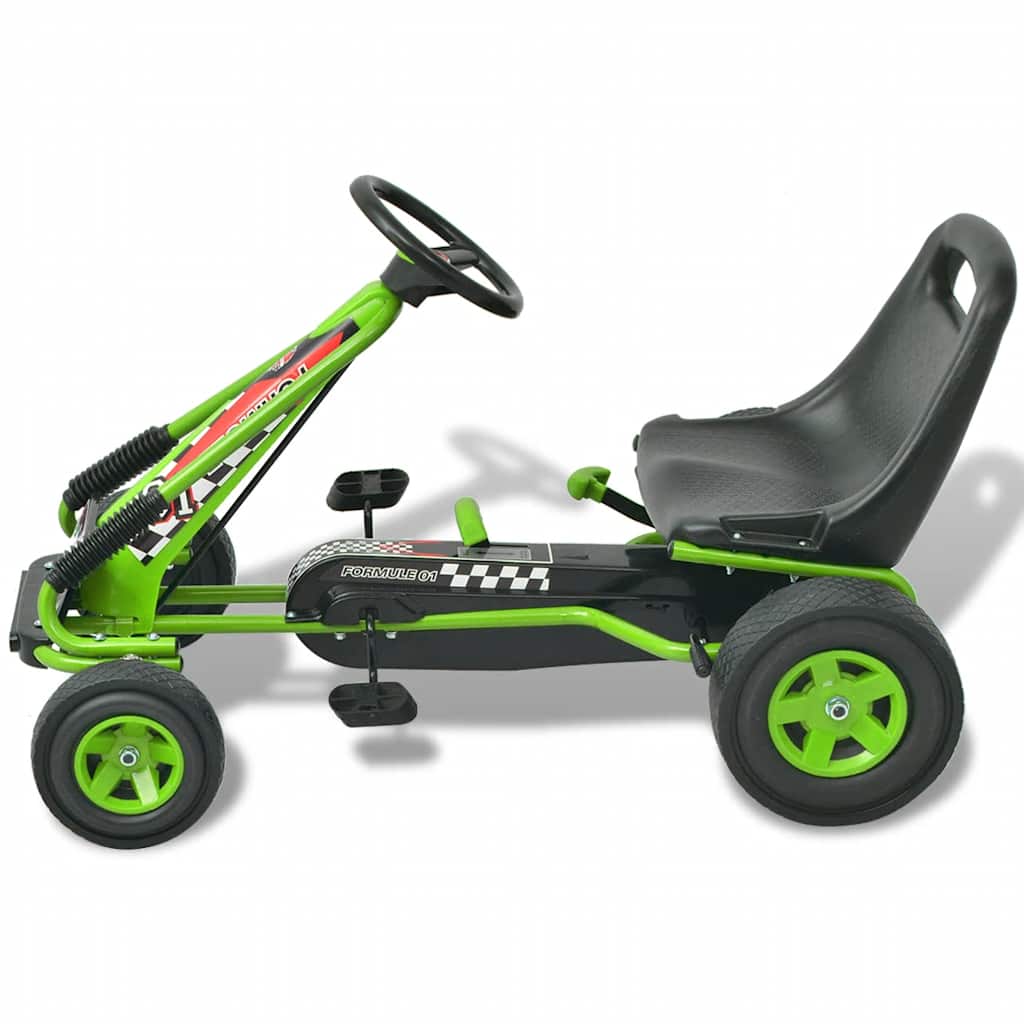 Go Kart s Pedalama i Podesivim Sjedalom Zeleni
