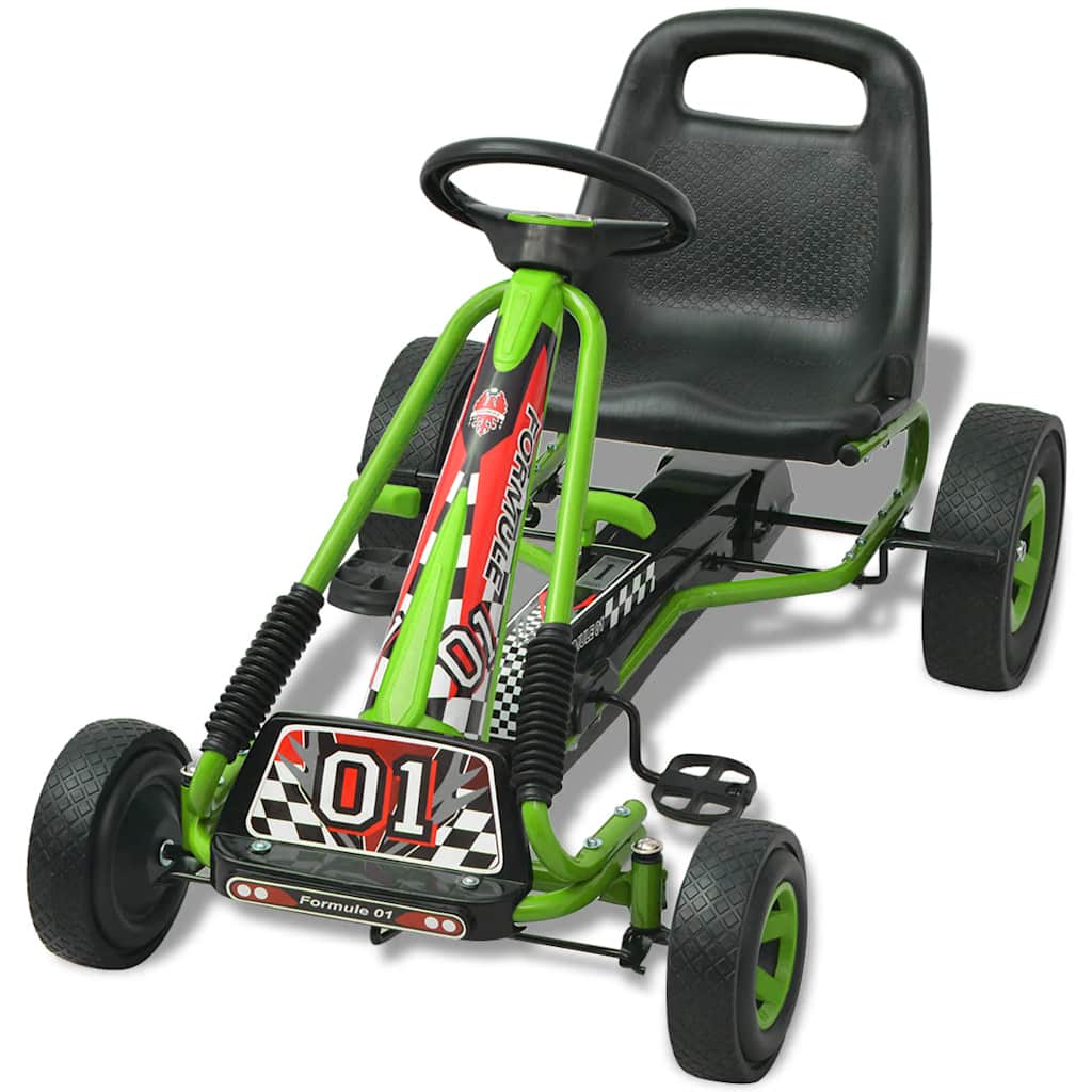 Go Kart s Pedalama i Podesivim Sjedalom Zeleni