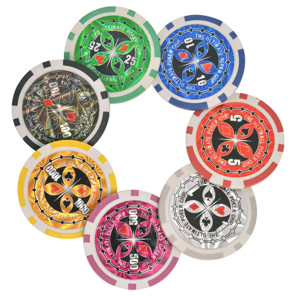 Set za Poker i Blackjack s 600 Laserskih Žetona Aluminijum