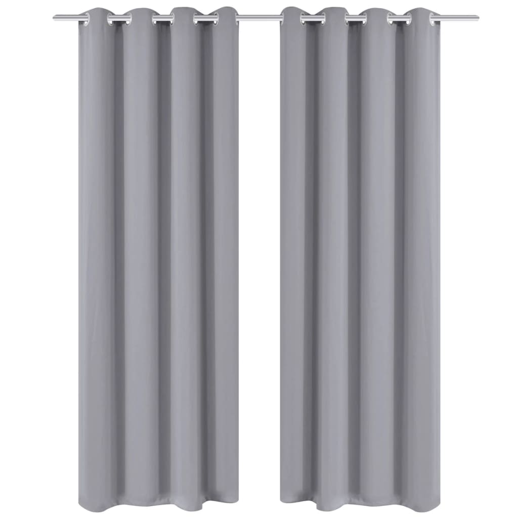 Zavjesa za Zamračivanje s Metalnim Prstenovima 270x245 cm Siva