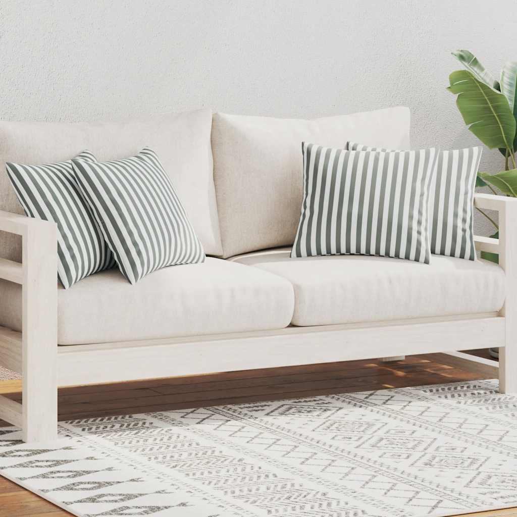 Vrtni jastuci s prugastim uzorkom 4 kom 45 x 45 cm sivi