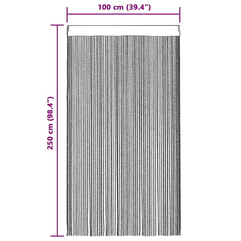 Končane Zavjese 2 kom 100x250 cm Crne