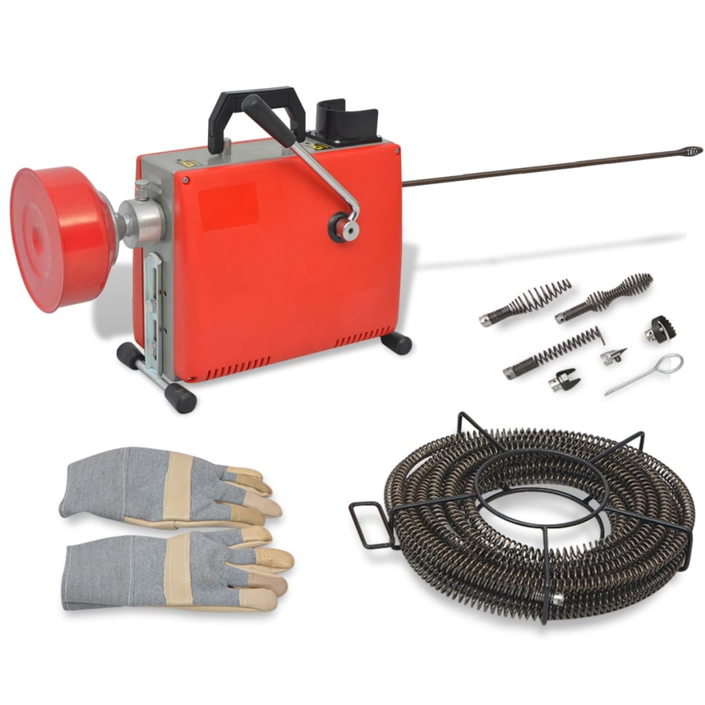 Stroj za čišćenje cijevi 250 W 15 m x 16 mm 4,5 m x 9,5 mm