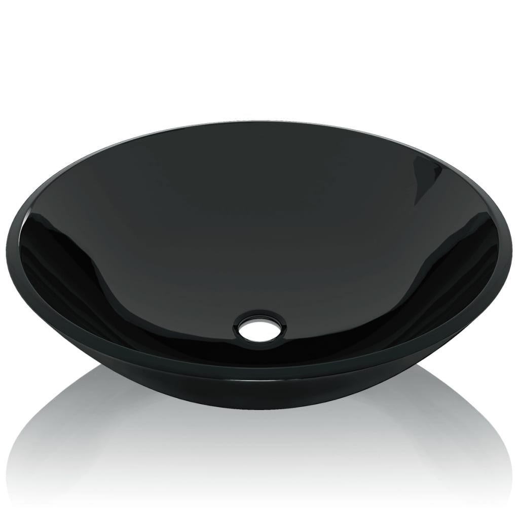 Umivaonik Kaljeno Staklo 42 cm Crni