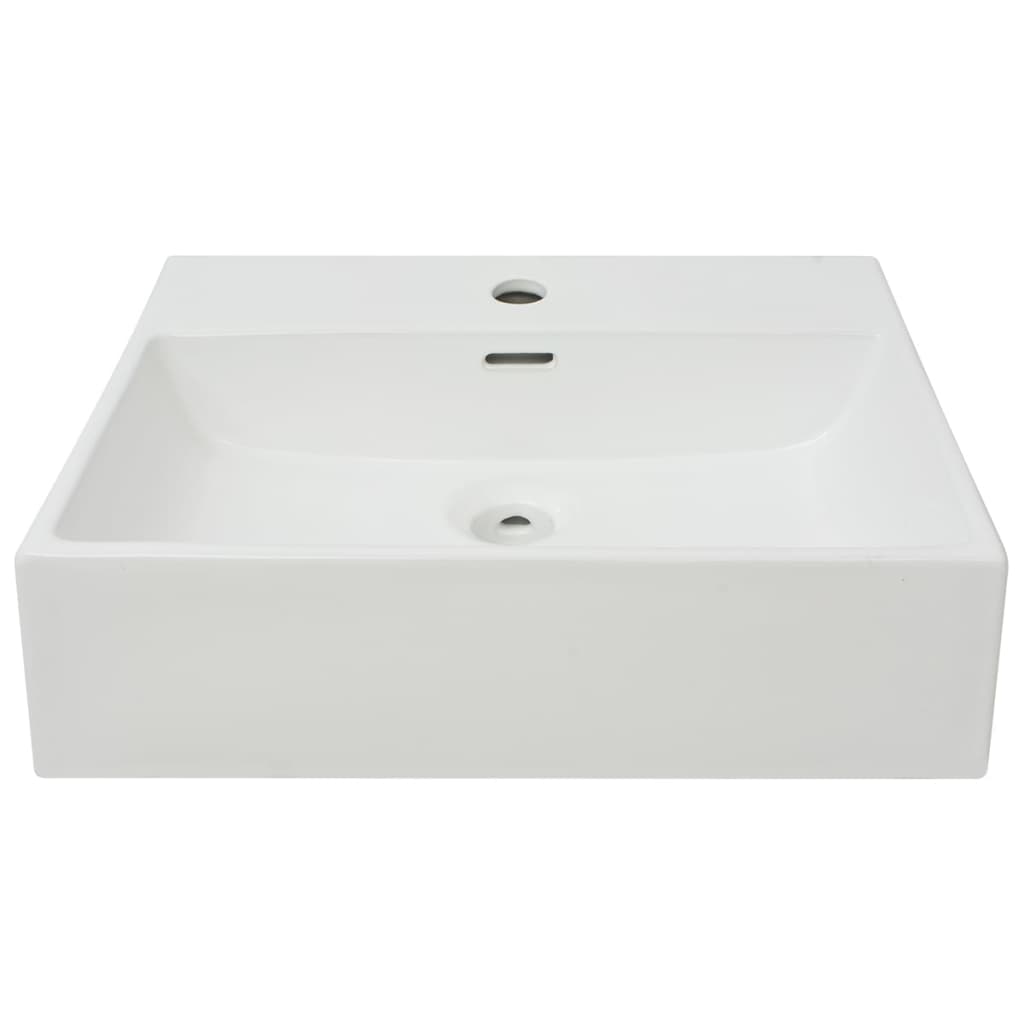 Umivaonik s Poklopcem za Slivnik Keramički Bijeli 51,5x38,5x15 cm