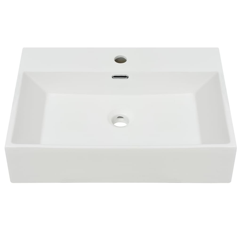 Umivaonik s Otvorom za Slavinu Keramički Bijeli 60,5x42,5x14,5 cm
