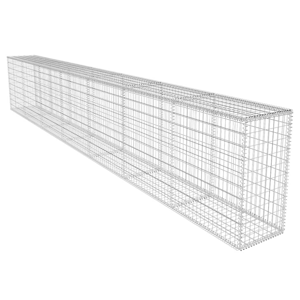 Gabionski zid s poklopcem od pocinčanog čelika 600x50x100 cm
