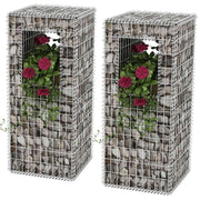 Gabionske stupne košare/sadilice 2 kom čelične 50 x 50 x 120 cm