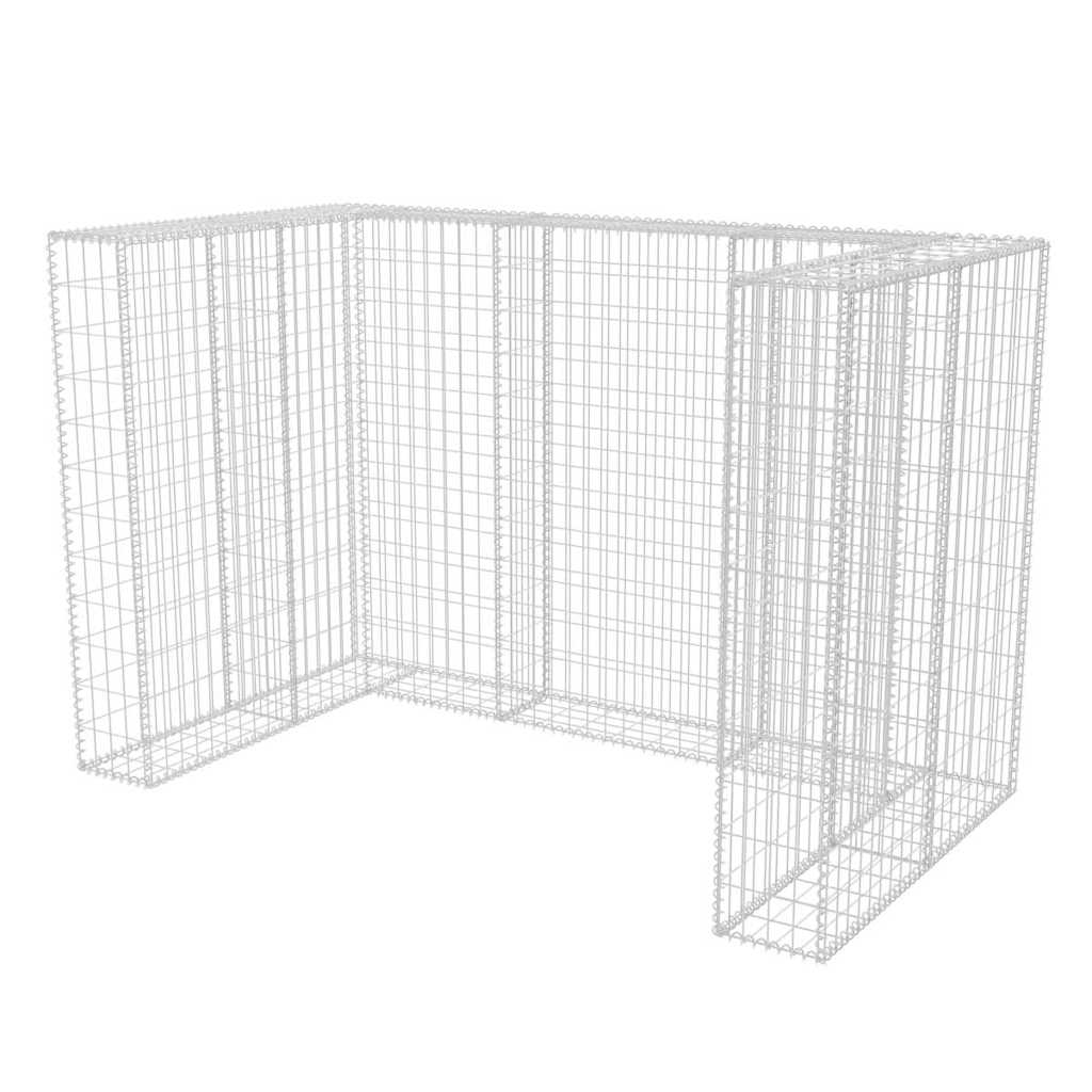 Gabionska ograda za dvije kante za otpad čelična 180x100x120 cm