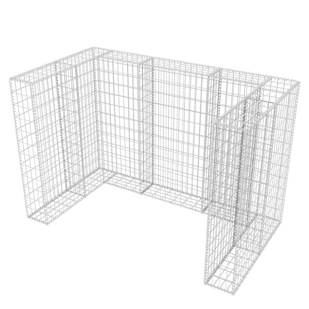Gabionska ograda za dvije kante za otpad čelična 180x100x120 cm