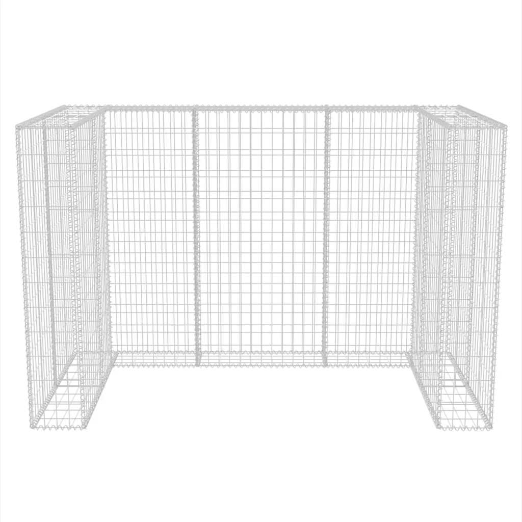 Gabionska ograda za dvije kante za otpad čelična 180x100x120 cm