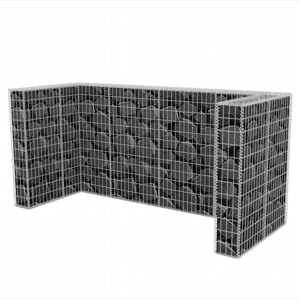 Gabionska ograda za tri kante za otpad od čelika 250x100x120 cm