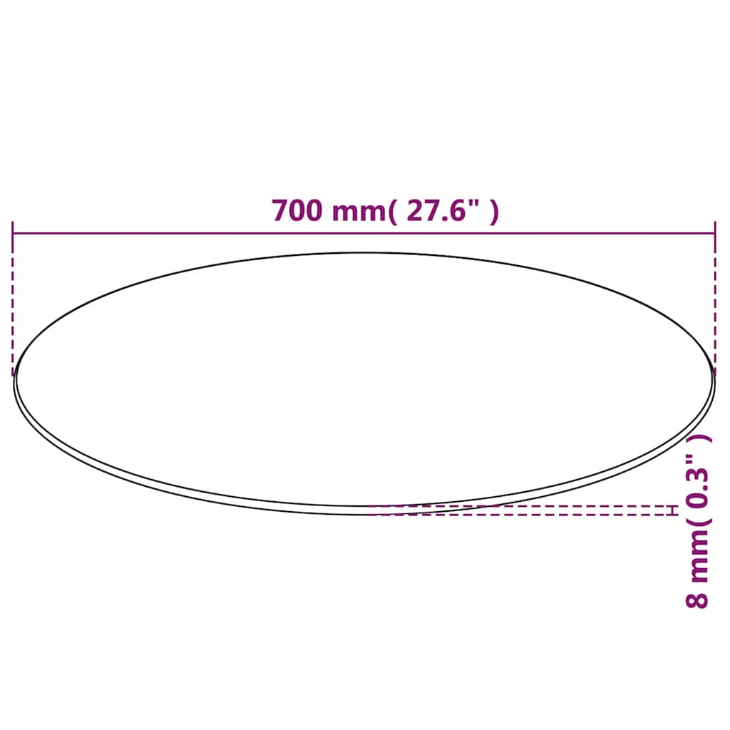 Ploča za Stol Kaljeno Staklo Okrugla 700 mm