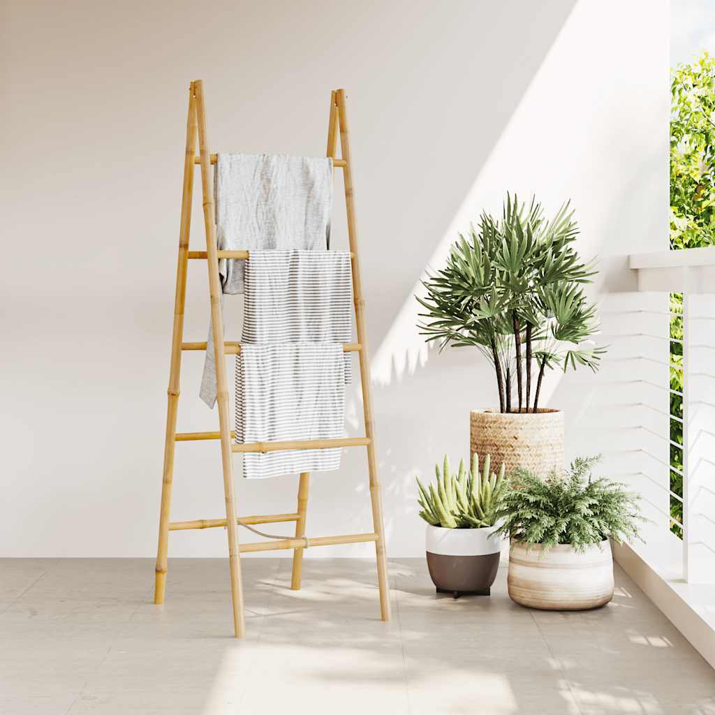 Duple Ljestve za Ručnike s Pet Šipki Bambus 50x160 cm