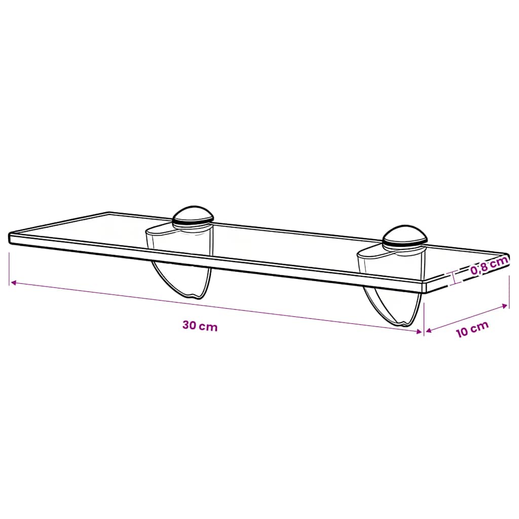 Zidna Polica Staklena 30x10 cm 8 mm