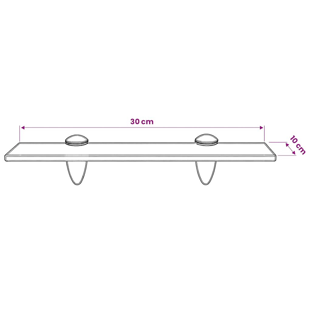 Zidna Polica Staklena 30x10 cm 8 mm