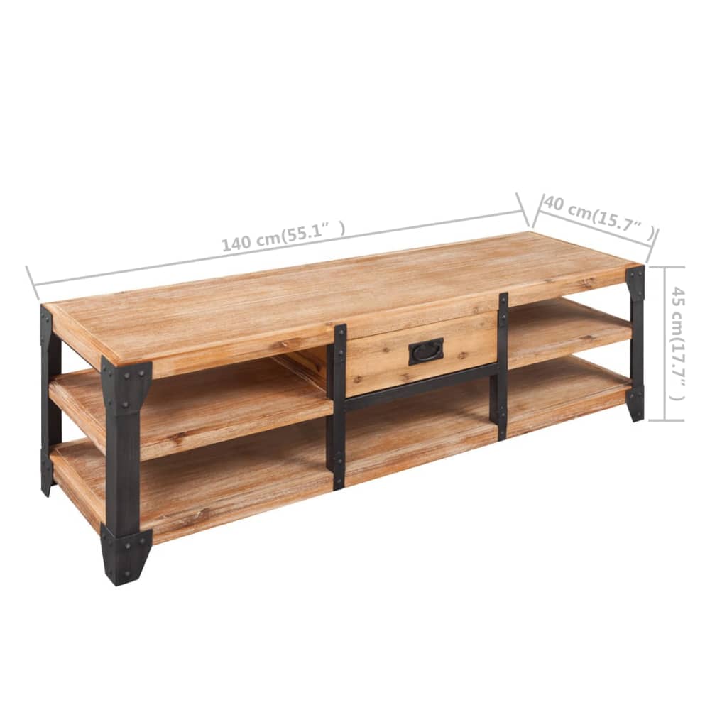 TV Stalak od Masivnog Bagremovog Drva 140x40x45 cm