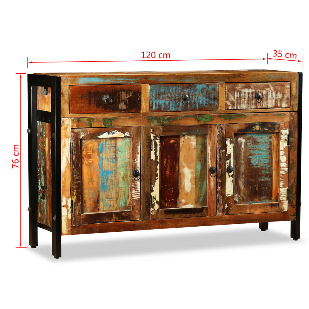 Komoda Masivno Obnovljeno Drvo 120x35x76 cm