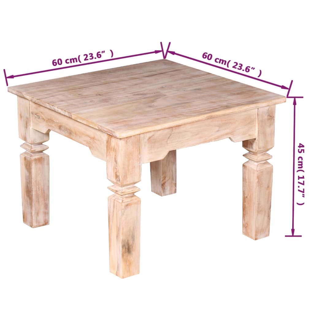 Stolić za kavu od bagremovog drva 60 x 60 x 45 cm