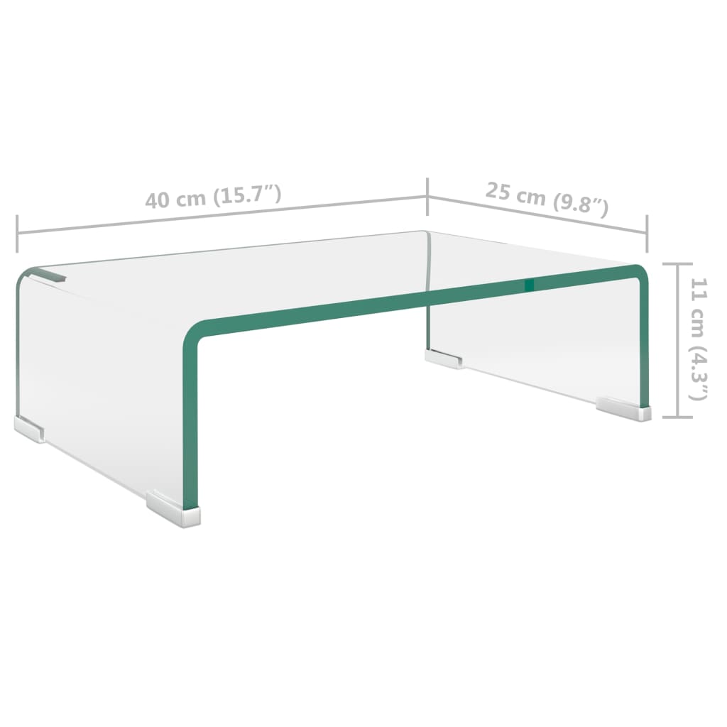 Stalak za TV/Monitor Stakleni Prozirni 40x25x11 cm