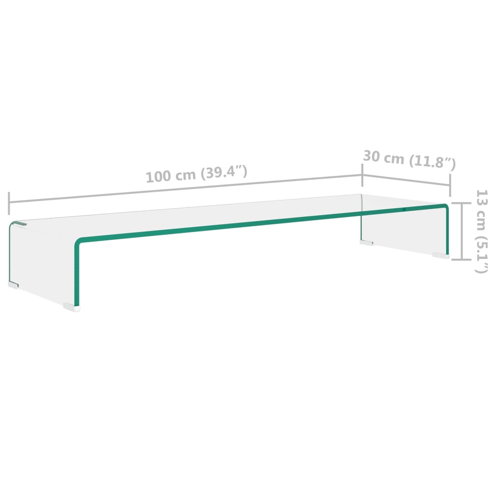 Stalak za TV /Monitor Prozirno Staklo 100x30x13 cm
