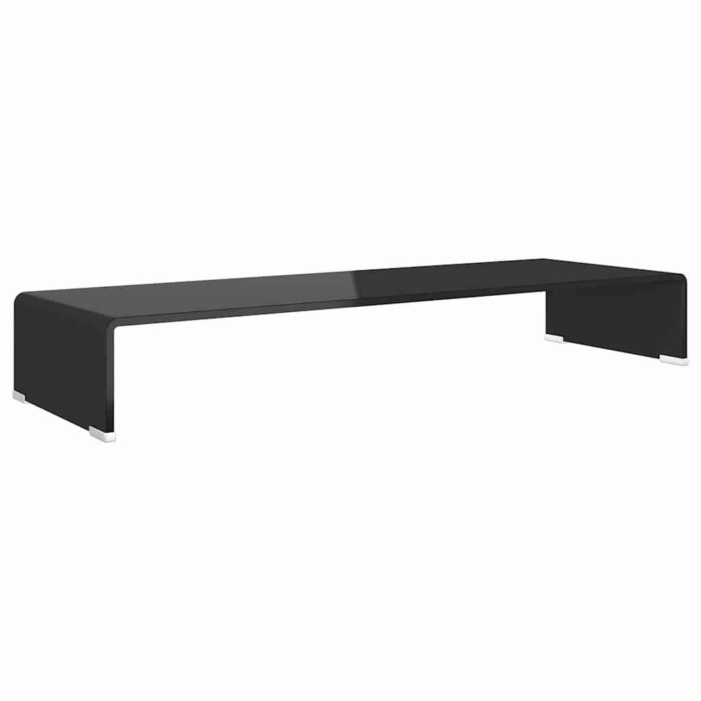 Stalak za TV /Monitor Prozirno Staklo Crni 90x30x13 cm