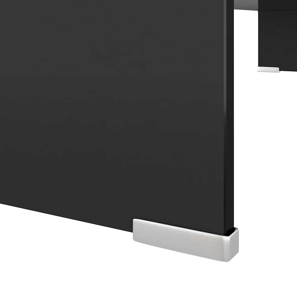 Stalak za TV /Monitor Prozirno Staklo Crni 90x30x13 cm