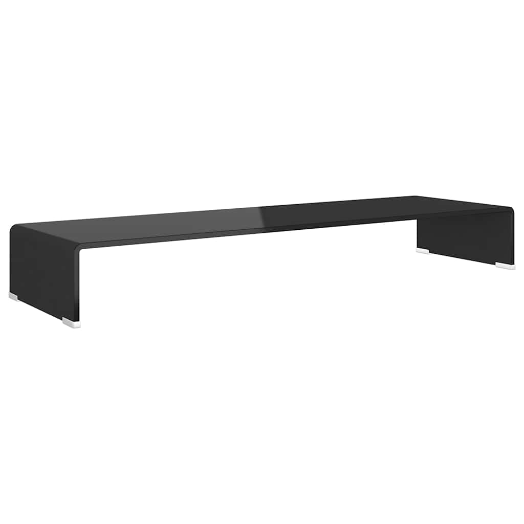 Stalak za TV /Monitor Prozirno Staklo Crni 100x30x13 cm