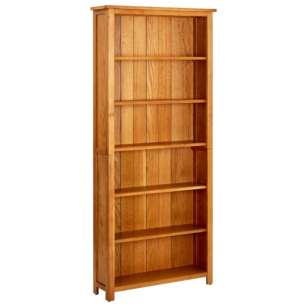 Biblioteka od masivne hrastovine sa 6 polica 80 x 22,5 x 180 cm