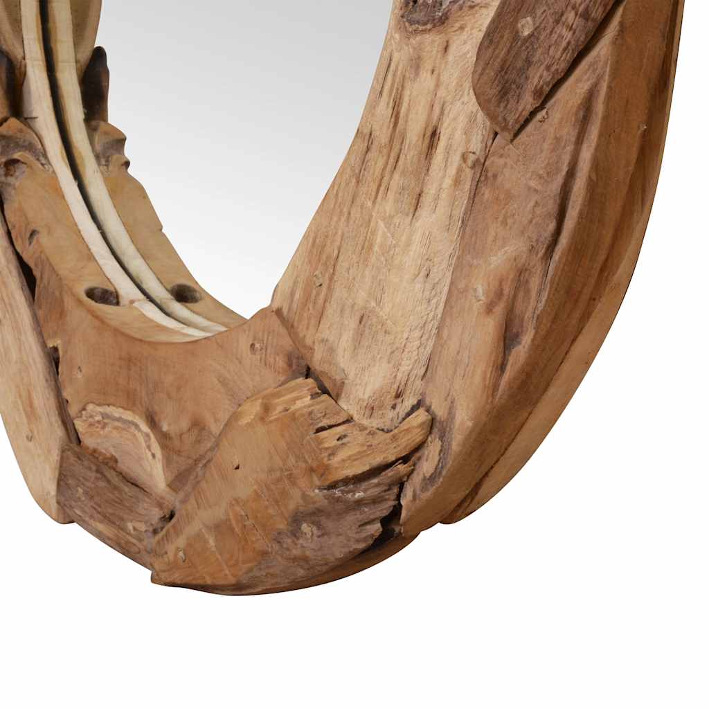 Ukrasno Ogledalo od Tikovine 60 cm Okruglo