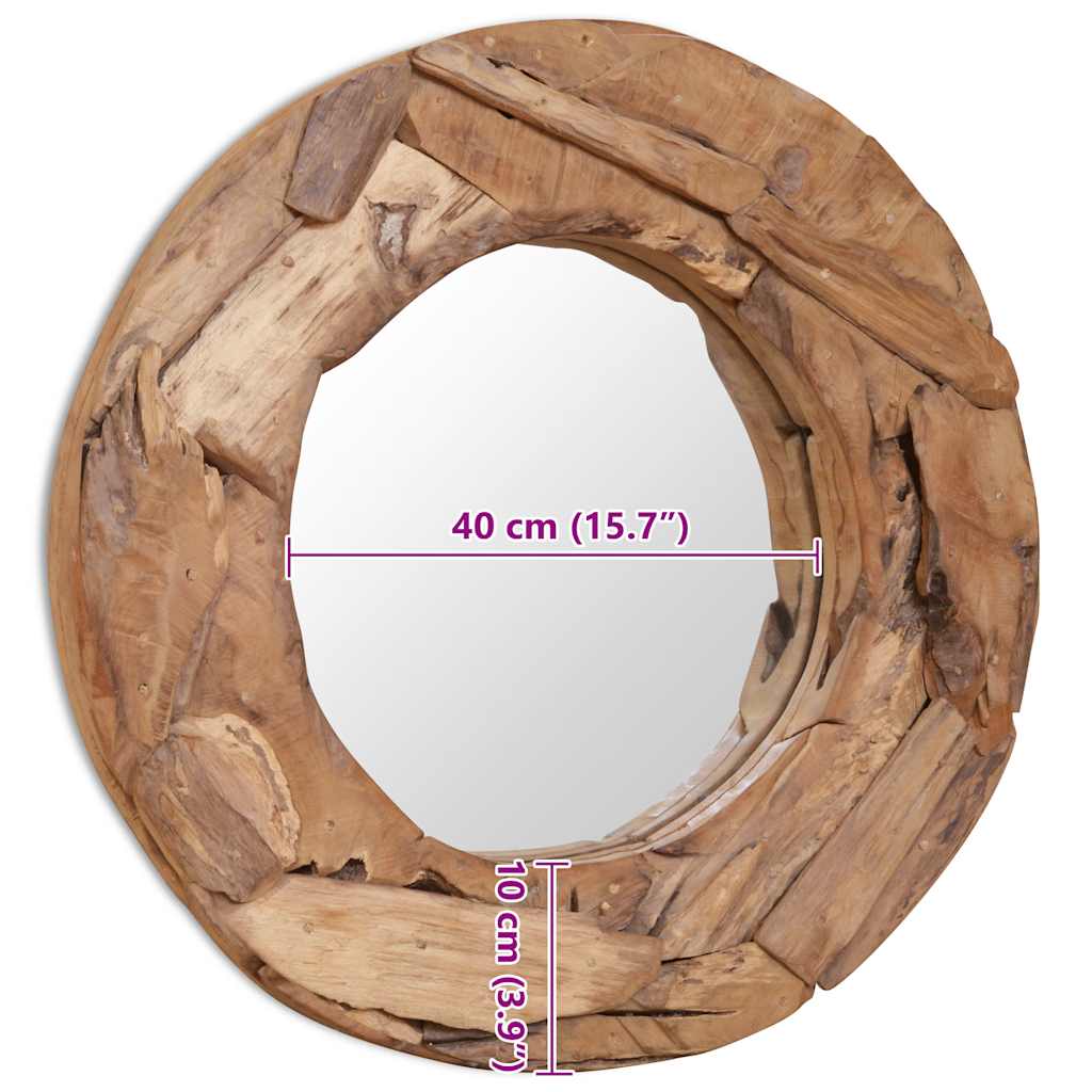 Ukrasno Ogledalo od Tikovine 60 cm Okruglo