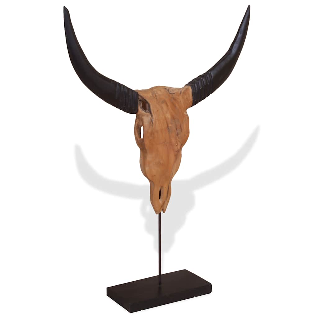 Skulptura lubanje bika tikovina 66x15x88 cm