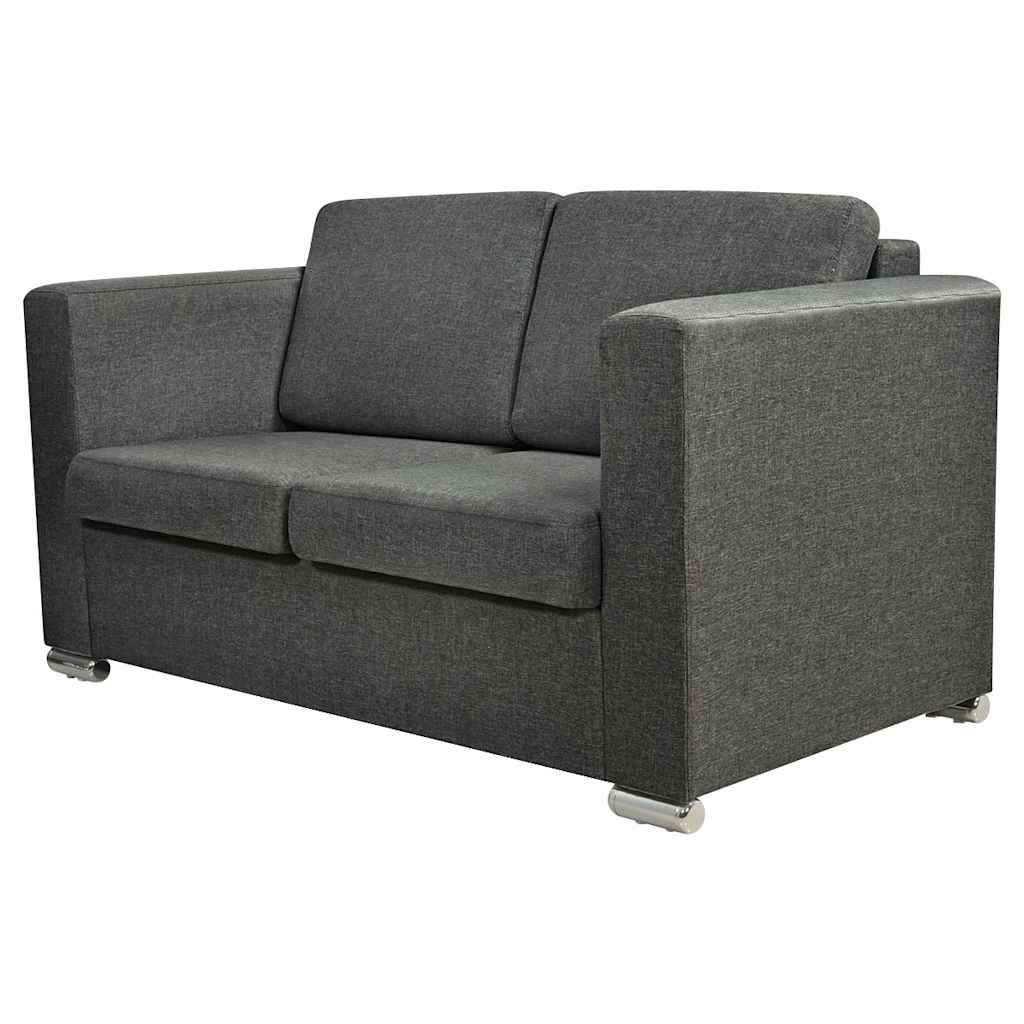 Dvodijelni set sofa od tkanina tamnosivi