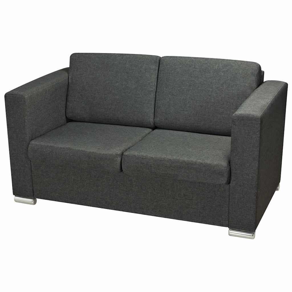 Dvodijelni set sofa od tkanina tamnosivi