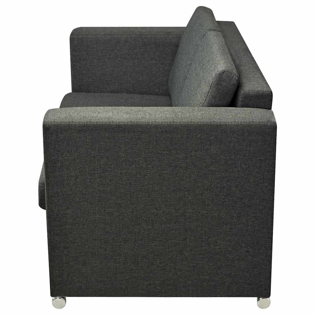 Dvodijelni set sofa od tkanina tamnosivi